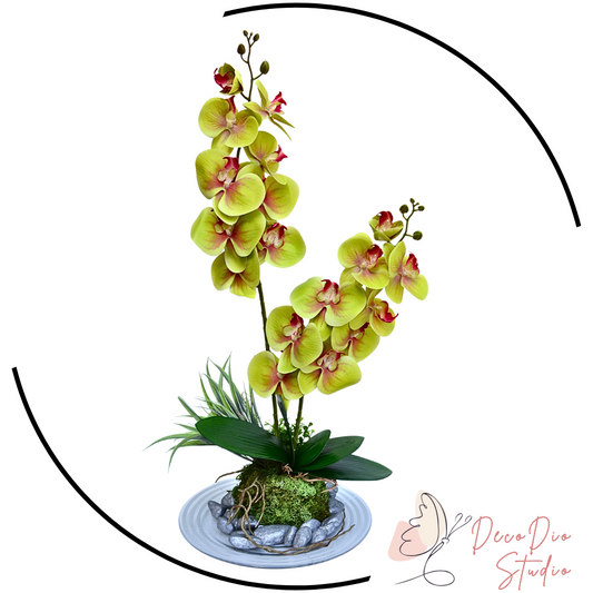 Orhidee artificiala in baza de sticla FITO 74 cm