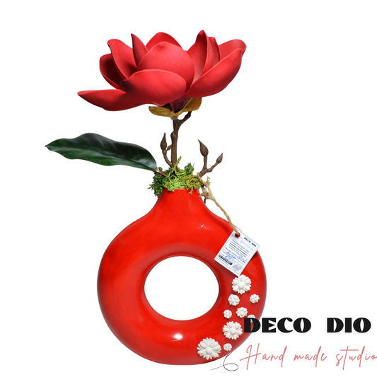 Vaza ceramica Rota cu Lotus - 33 cm/18cm  - Deco Dio Studio -