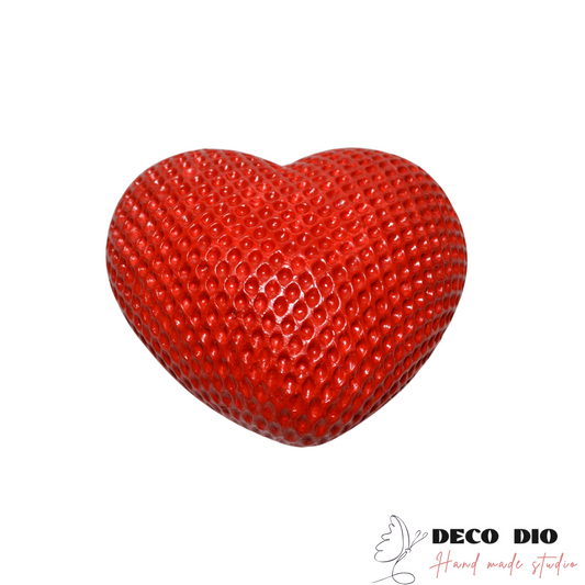Inimă decorativă ceramică – Roșu pasiona - 10 cm  - Deco Dio Studio -