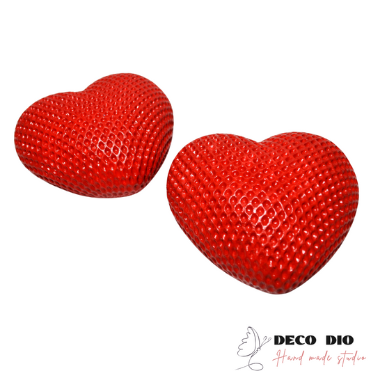 Inimă decorativă ceramică – Roșu pasiona - 10 cm  - Deco Dio Studio -