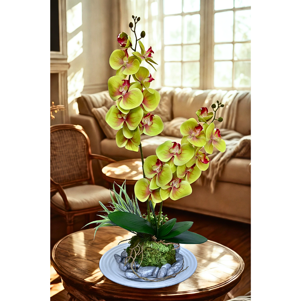Orhidee artificiala in baza de sticla FITO 74 cm