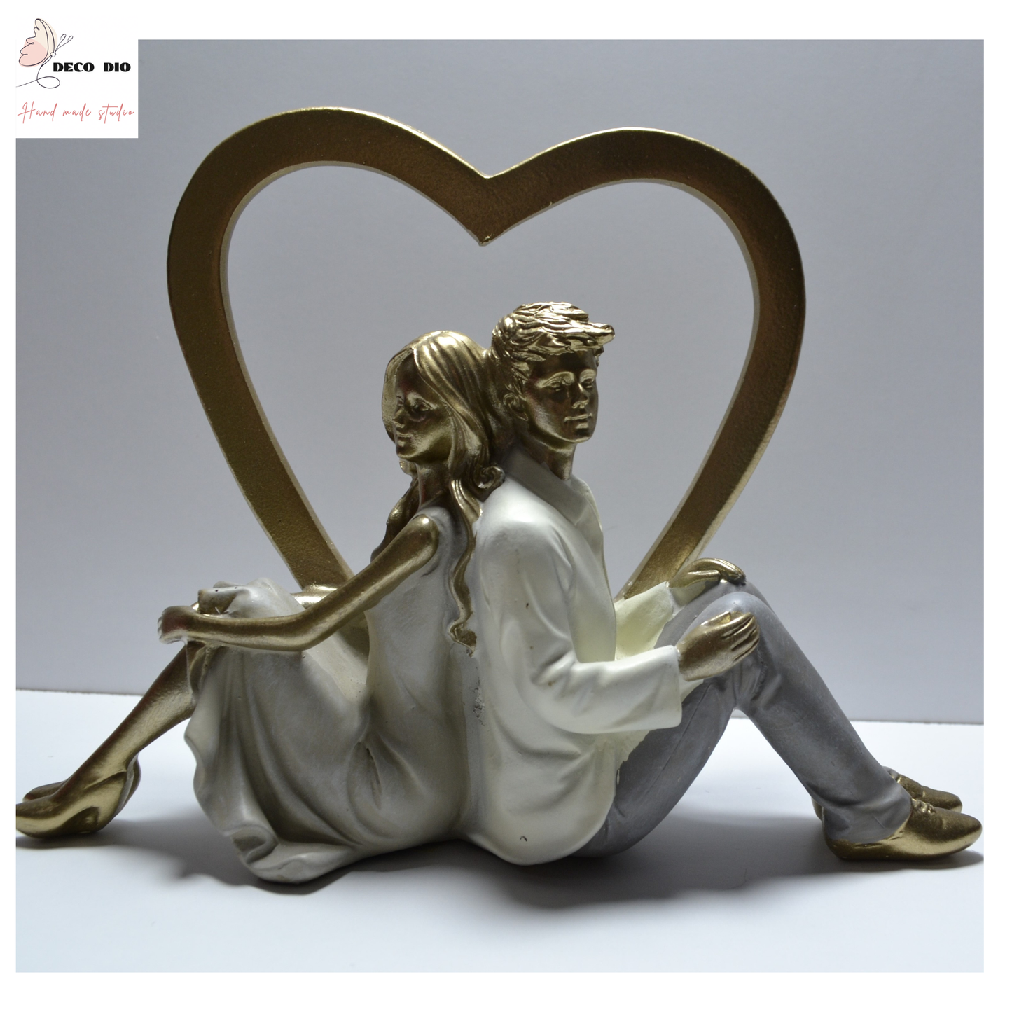 Cuplu in inima din fier forjat - 17/20 Cm