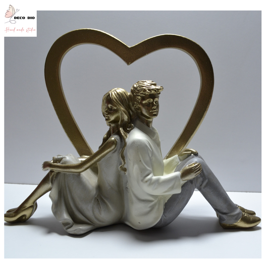 Cuplu in inima din fier forjat - 17/20 Cm