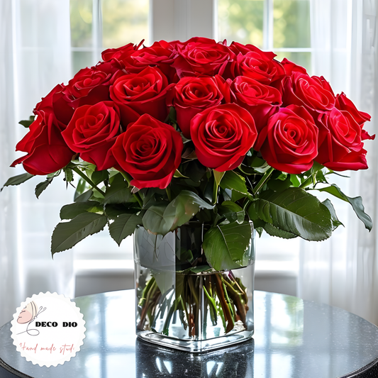 Buchet 31 trandafiri in vaza- Pasione